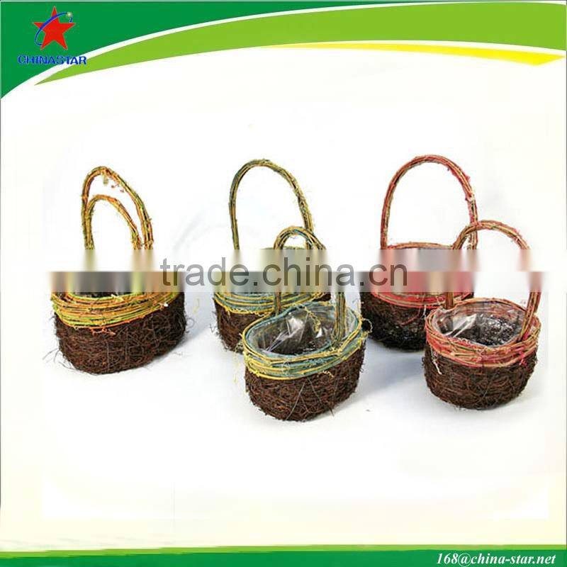 rattan flower arrangement pot