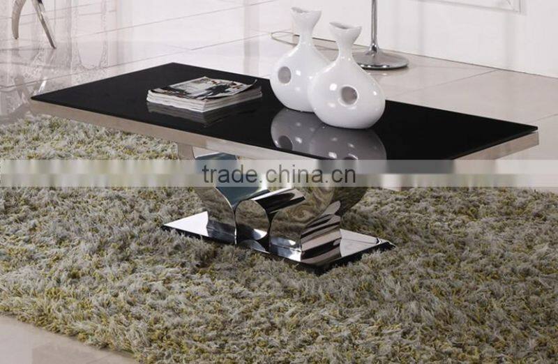 CT8035 Wonderful design stainless steel modern tv stand with marble top