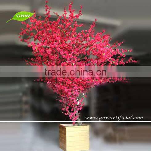 Artificial peach blossom tree fake flower tree wood trunk for home decoration