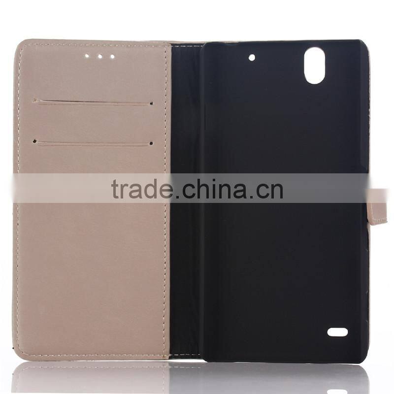 High quality crazy-horse PU card bumper/pocket cell phone case for Sony