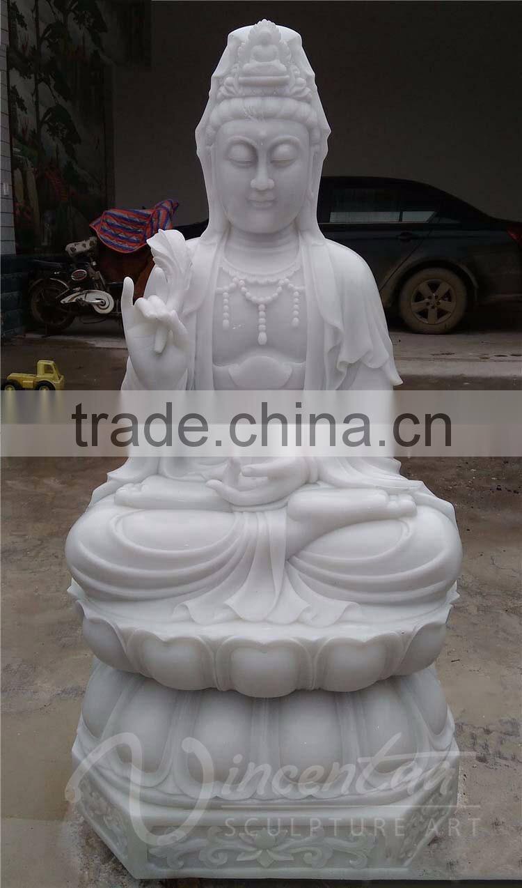 China factory supply fengshui religious natural marble Guanyin buddhas statue for sale