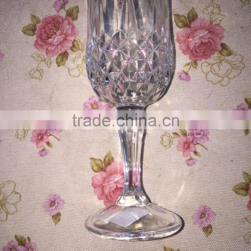 2015 New design clear embossed champagne Glass cup &Wine glass & Goblet