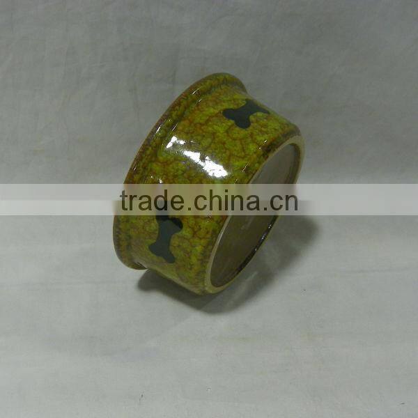 Moss Green Ceramic Dog Bowl