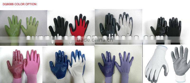 13 gauge black nitrile coated gloves
