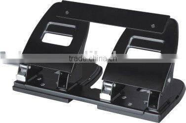 4 Hole Punch, 1/4 Size, 2-3/4 Center, 20 Sht Cap, Black four hole punch