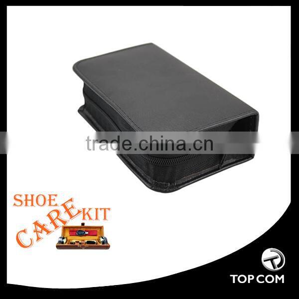 black shoe polish PU leather travel shoe shine kits