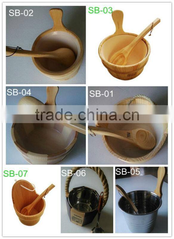 Durable wooden Sauna Scoop & Bucket made in factory