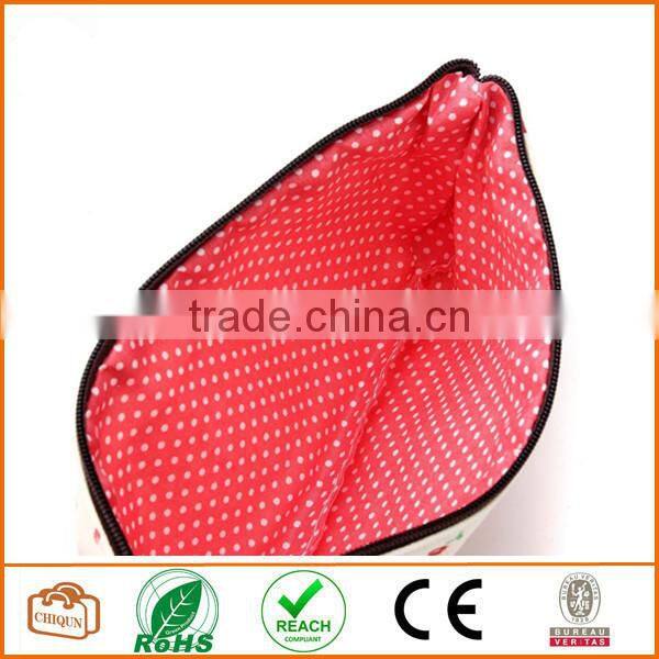 Flower Floral Pencil Pen Case Cosmetic Makeup Bag Off-White