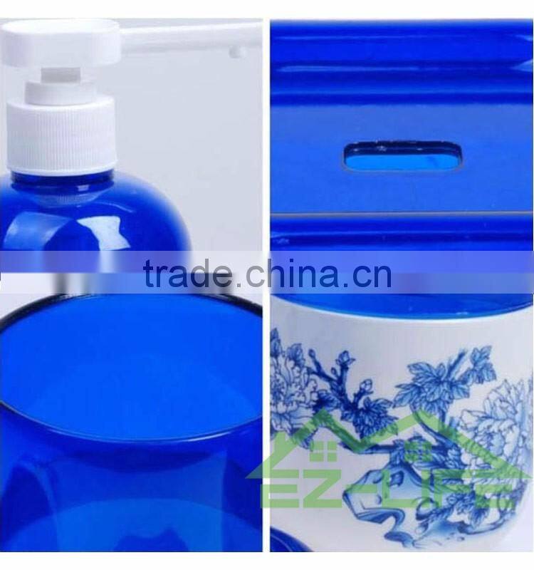 Best 5pcs High quality cool China blue and white Bathroom Accessory Sets