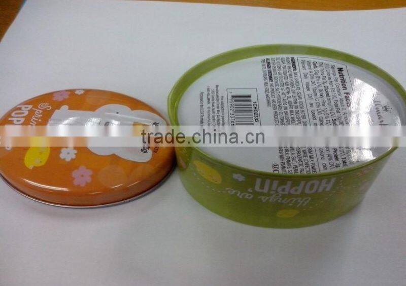 Accept customized printing oval metal box