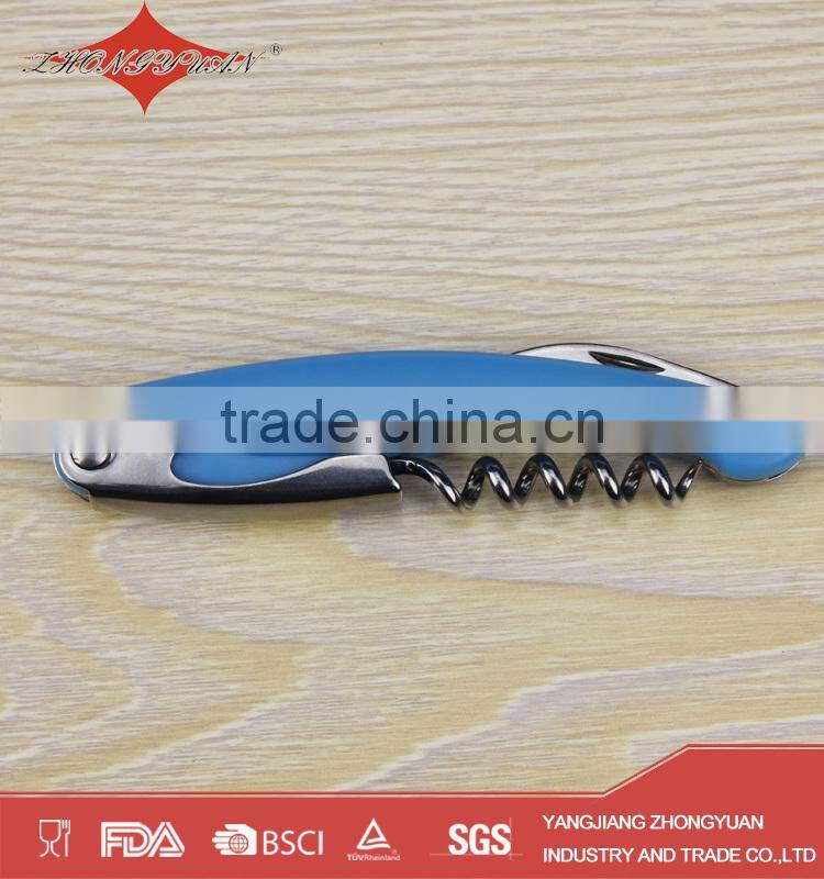 ZY-K1053 new arrival funny corkscrew wine bottle opener with plastic cover