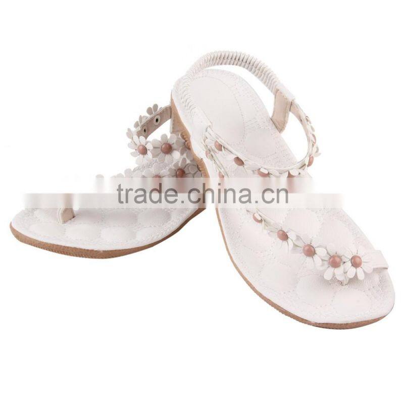 2016 Summer Sandals Fashion Girls Flat Sandals Women Bohemia Floral Beach Sandals Slippers Flip Flops Sweet Style Flower