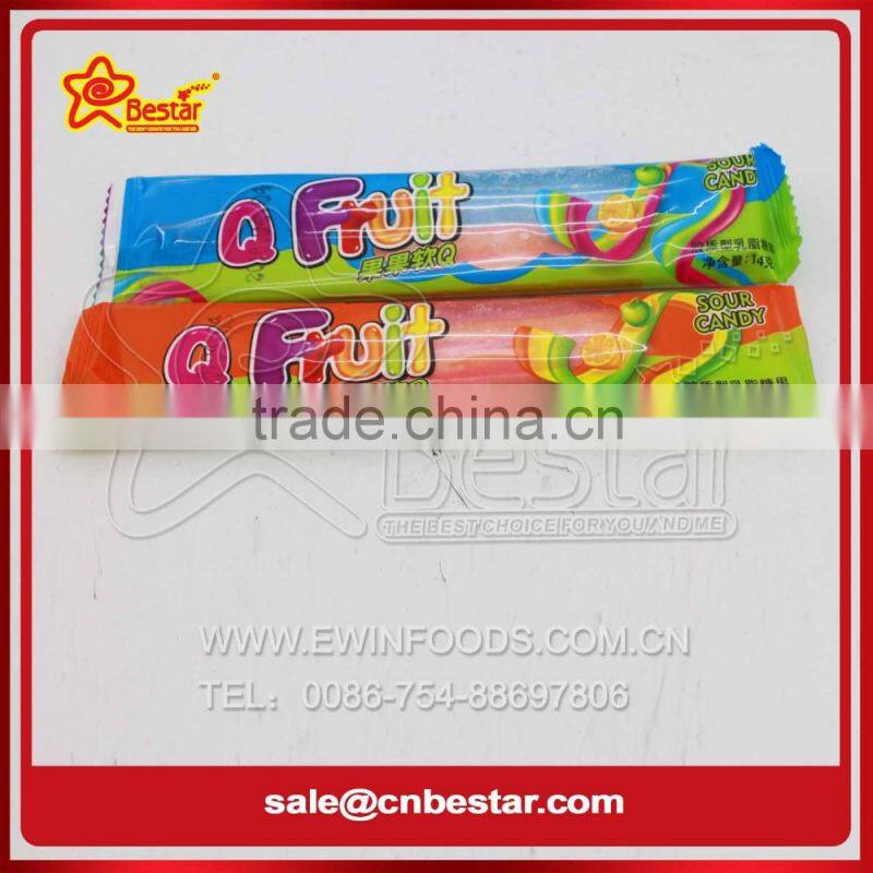 Fruit Sour chews Candy Filled With Powder
