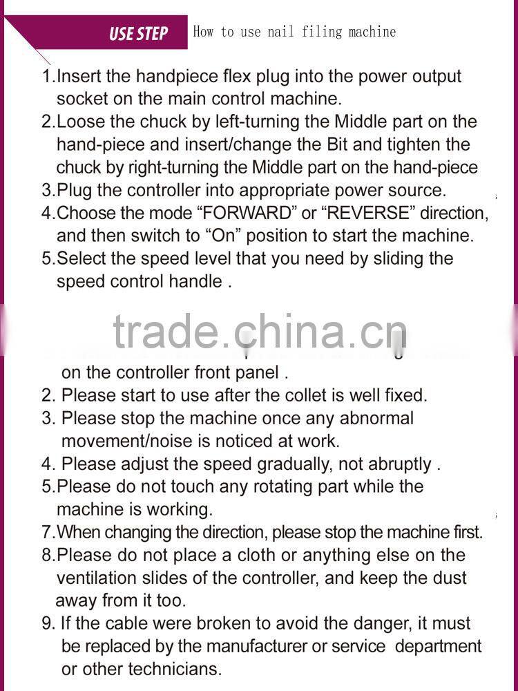 High quality nail filing machine manicure nail art tool