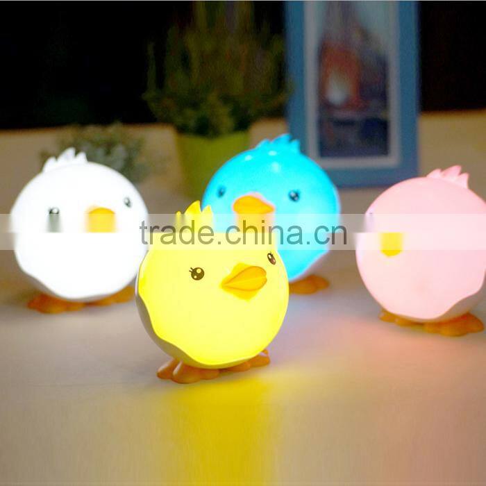 UCHOME Cute Colorful Little Duck Dimming Cartoon LED Night Light Baby Touch Switch USB Rechargeable Desktop Lamp