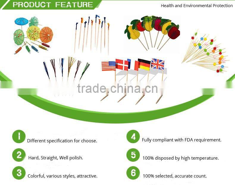 BBQ Disposable Flower Shape Bamboo Skewer