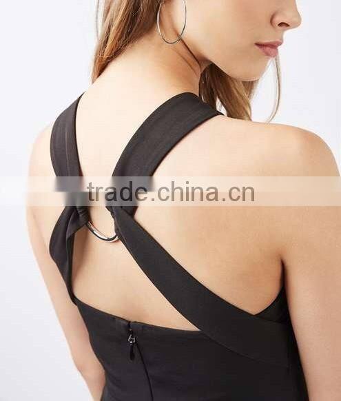 Goddness Cross Front Sexy Nighty Maxi Dresses Cross Strap Ring Back Ball Gown Wedding Dresses 2016 HSD5757