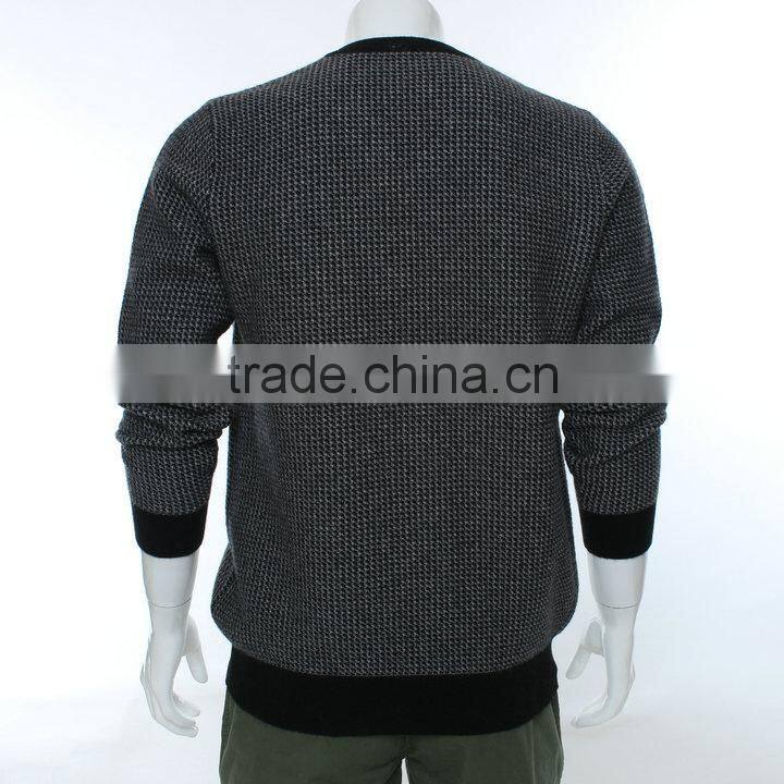 Houndstooth pattern jacquard sweater knitting machine for V-neck pullover sweater ,jacquard knitting fabric for men sweater