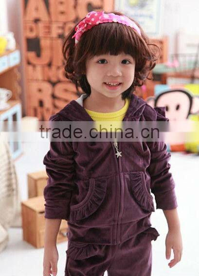 custom made casual knit girls sweat suit made in china