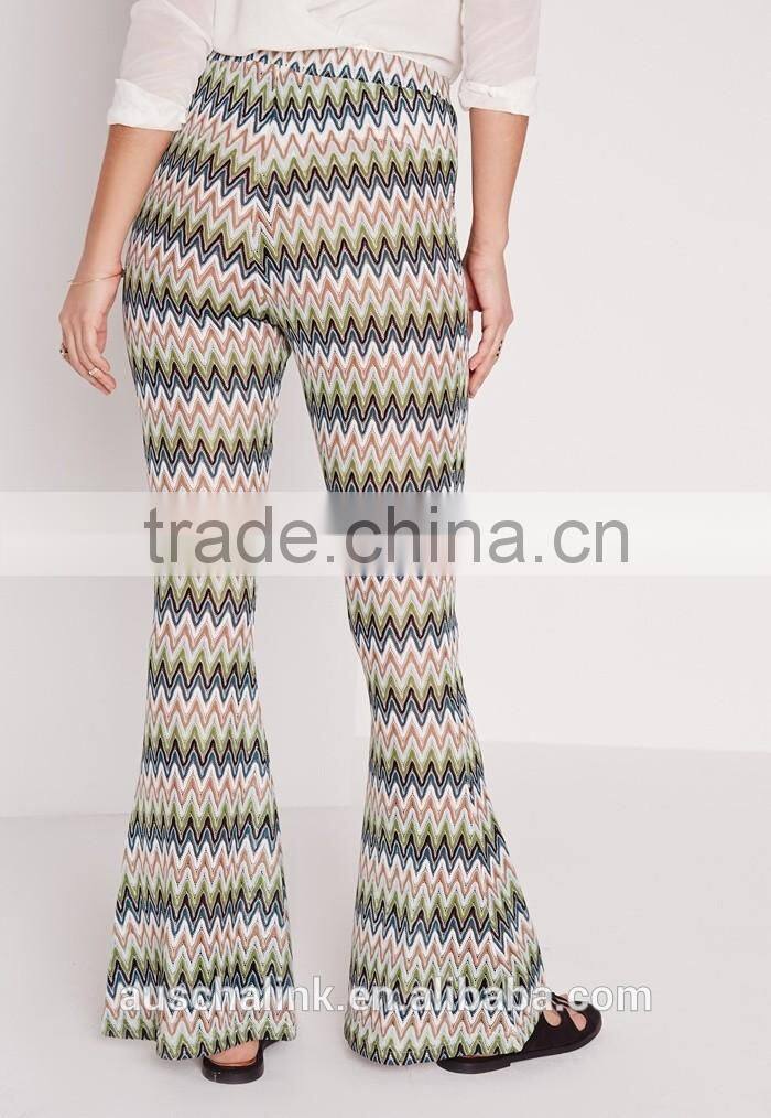 bangkok style lady wave effect skinny flare pants OEM service