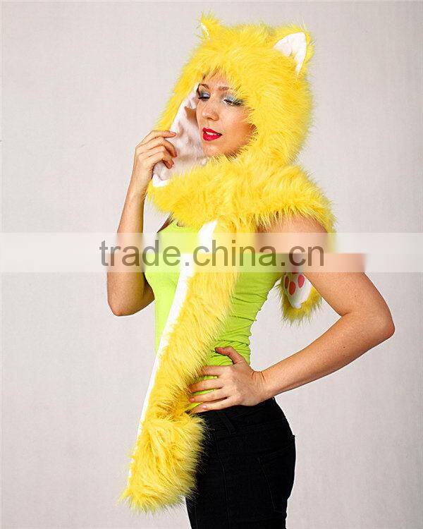 New style new products soft tiger animal crochet pattern hood hat