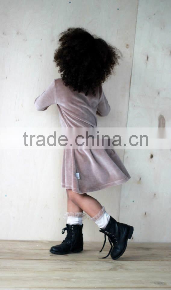 New Arrive Cute 3 Year Old Velvet Fabric Childern Wear Girl Dress