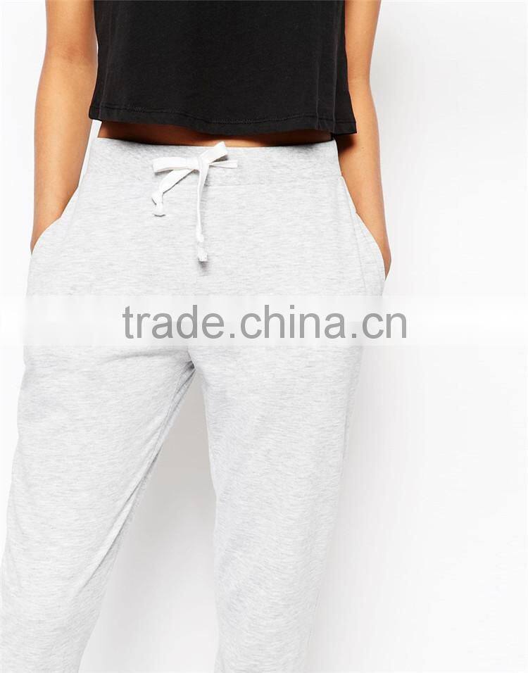 Womens new fashion casual grey jogger sweatpants blank