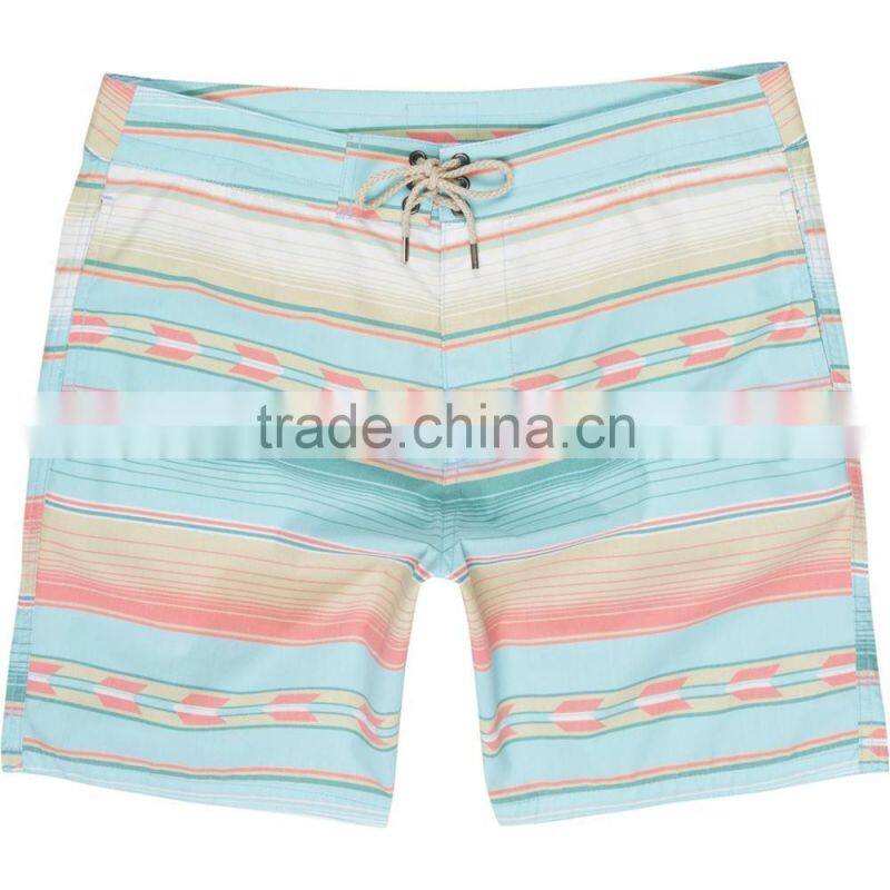 Customize Classic Board Short for Man Breathable Recycled Polyester Cotton Construction Swim Trunk Side And Hidden Back Pocket