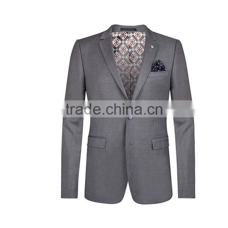 Fashion 2 Button Polyester Viscose Men'S Suit For Wedding