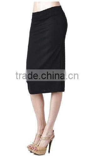 Women Plus Size High Stretch Below Knee Pencil Skirt