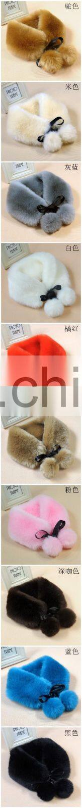 Winter Faux Fur Collar Brand New 2016 Fashion Women Fox Fur Scarf 52cm Long Female Warm Scarves White Black