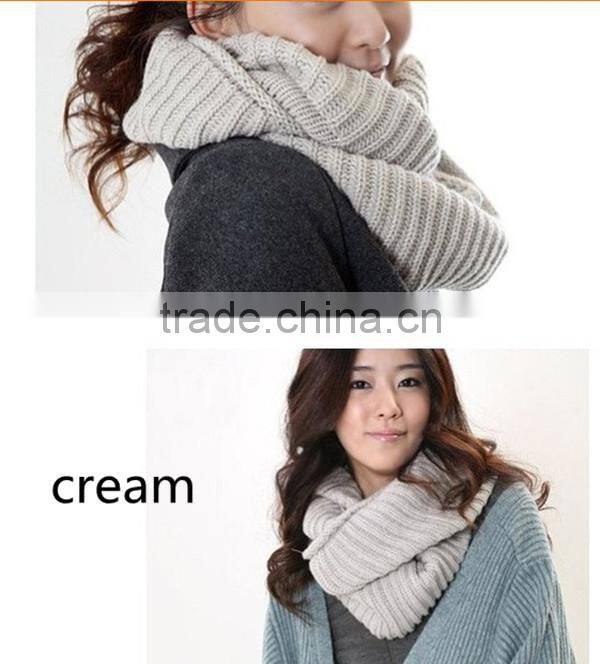 Simple and fashion high quality 7 color choice circle neckwear lovely magic scarf ladies scarves