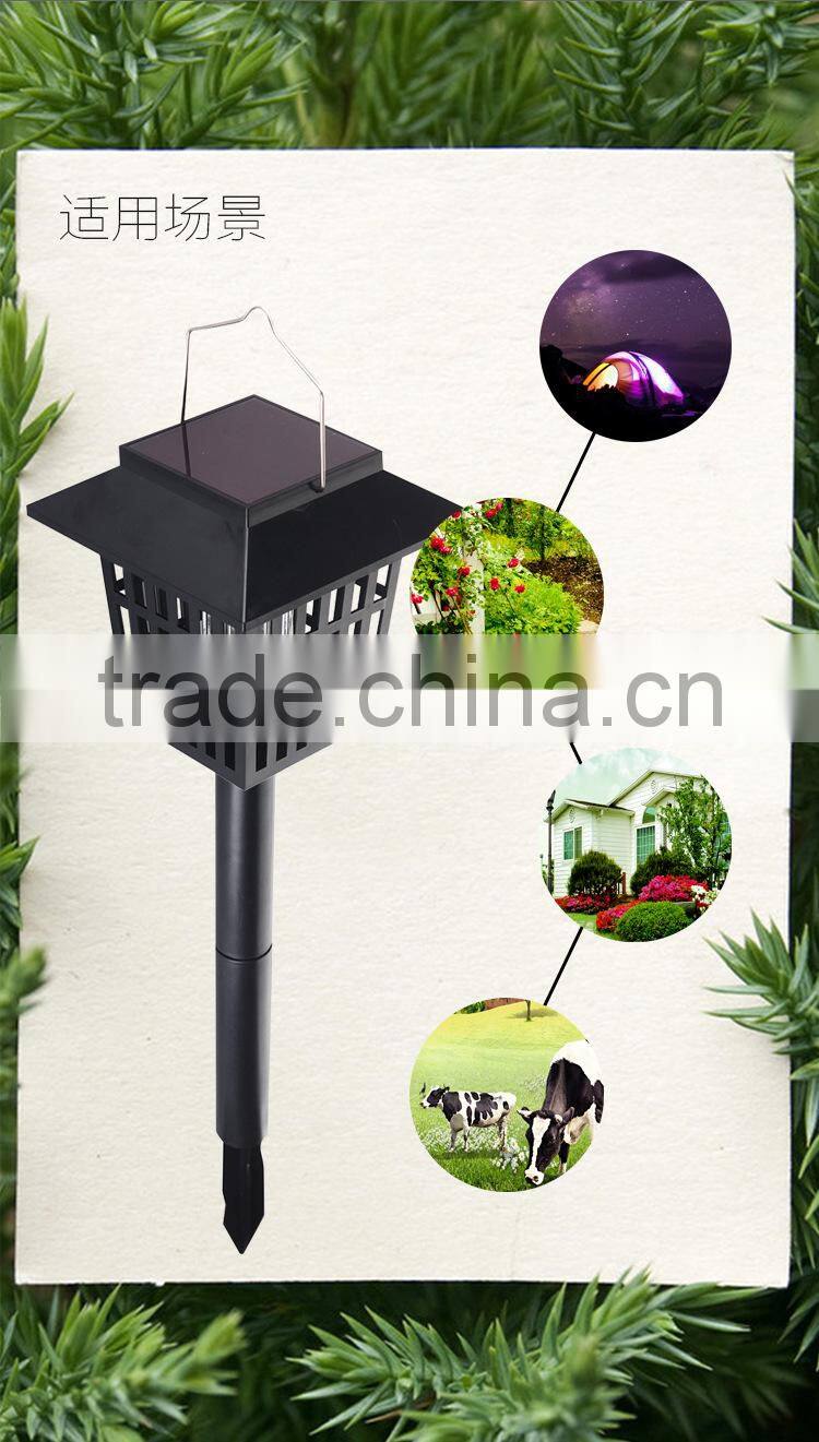 Popular Solar Power efficient LED bug zapper Convenient Mosquito insect outdoor killer Lamp