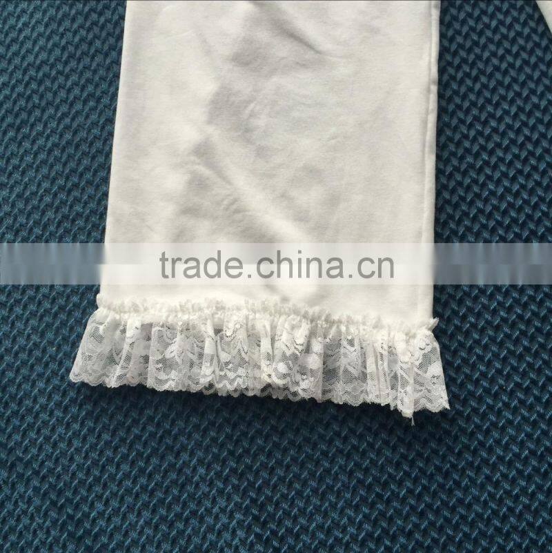 XF-274 wholesale baby girl white solid color loose kids pants