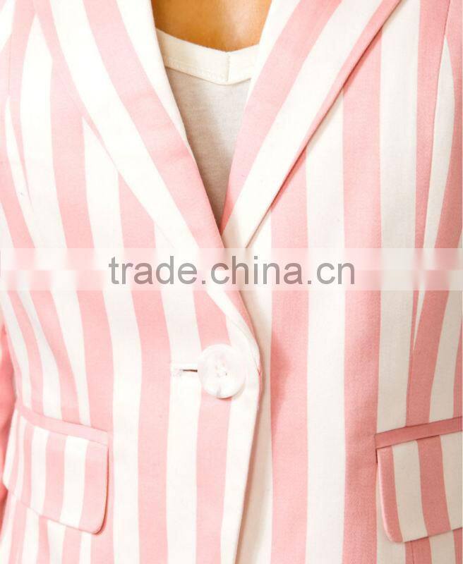 Single Button Striped Blazer
