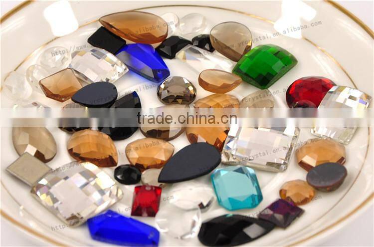 Crystal mirror glass rhinestone no hotfix flat back rhinestone
