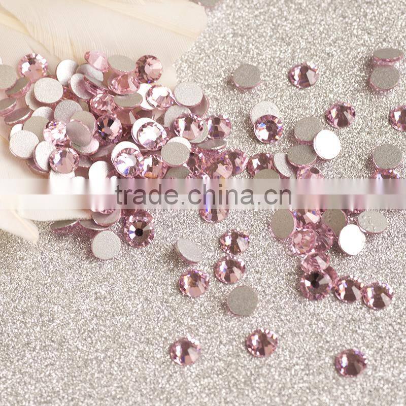 pink glass rhinestone diamond ,flat back crystal AB rhinestones for nail art