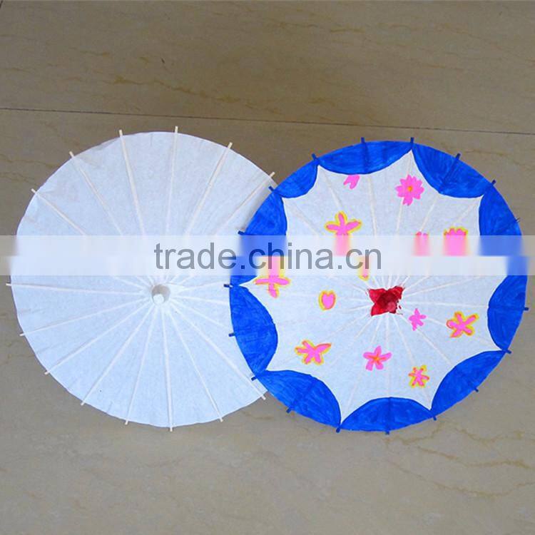 Asian Style Elegant Mini Handcrafted Wooden White Paper Umbrella