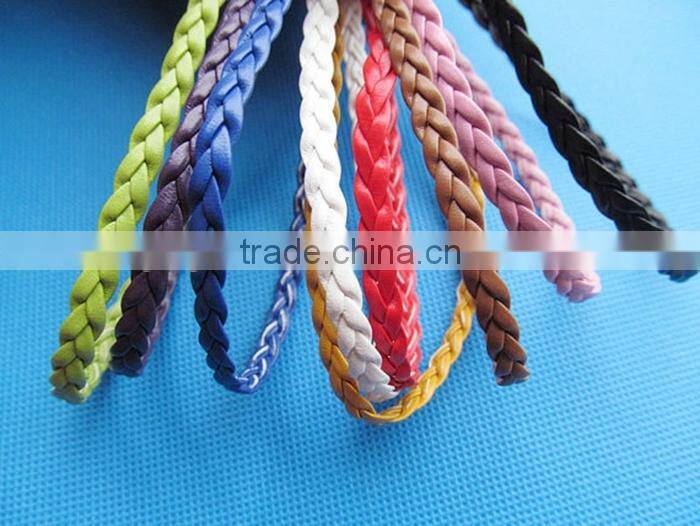 Flat Faux Braid Leather Cords String RopeJewelry Beading String For Bracelet & Necklace DIY Jewellry Accessory