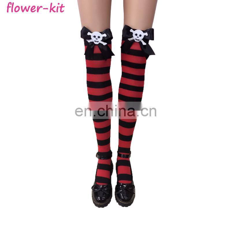 Korean Style Fashion Stripe Long High Tight Stcokings For Women