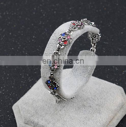 Turkish Jewelry Vintage Design Antique Multi Gemostone Sterling Silver Bracelets Bijouterie Resin Bracelets