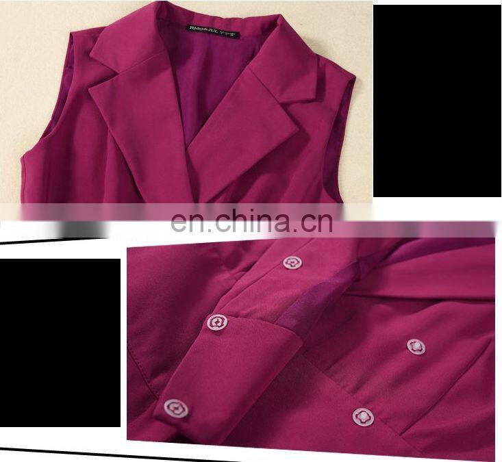 maroon v neck fashion show brand quality twill women jumpsuit