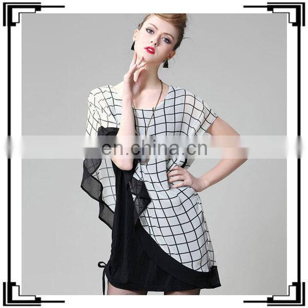 Ladies Fashion Elegant casual dress prints chiffion women dresses