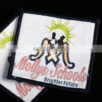 wholesale custom private woven logo badge for school uniform