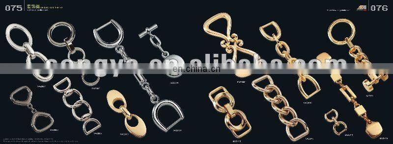 Long metal chains for bags,bag chain with rose gold plated