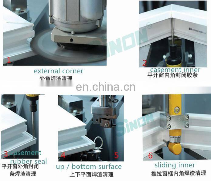 6 Tools CNC Automatic UPVC Door Window Frame Corner Cleaning Machine