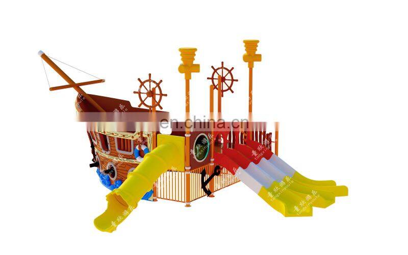 Hot selling Pirate Ship Amusement Rides Fiberglass Aqua Water Slide For Indoor Water Park