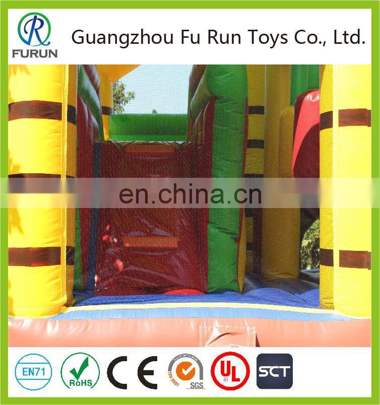 Cute dog character bouncy castle with slide jumping, inflatable dog house