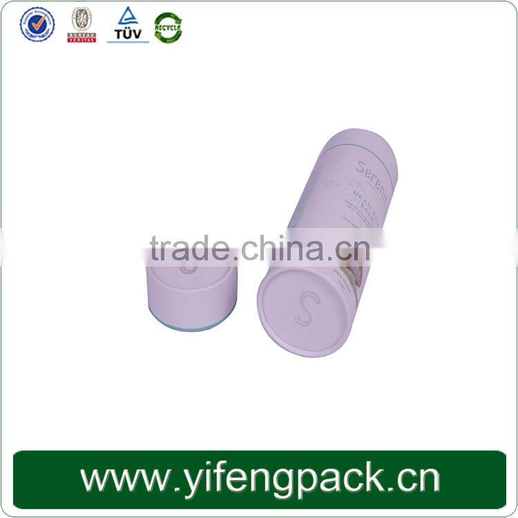 Black paper tube canister round t shirt hat box with plastic hot