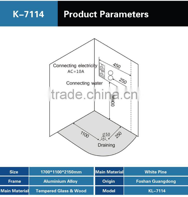 Indoor Computer Control Panel Steam Sauna Room Dry&Wet Steam Room K-7114(L/R)